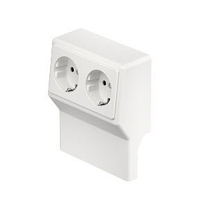 Geräteträger SL 2-fach 20x50/70 9010, PVC, reinweiß, RAL 9010
