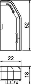Endstück rechts SL 20x50 9010, PVC, reinweiß, RAL 9010