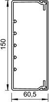 Wand- und Deckenkanal halogenfrei 60x150x2000, PC/ABS, lichtgrau, RAL 7035