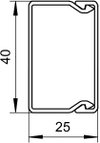 Wand- und Deckenkanal mit Bodenlochung 25x40x2000, PVC, reinweiß, RAL 9010