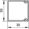 Wand- und Deckenkanal mit Bodenlochung 30x30x2000, PVC, reinweiß, RAL 9010
