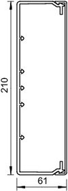 Wand- und Deckenkanal mit Bodenlochung 60x210x2000, PVC, reinweiß, RAL 9010