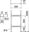 Kabelleiter gelocht, mit VS-Sprosse 110x300x3000, St, FS