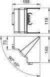Inneneck variabel 70x110mm, PC/ABS, reinweiß, RAL 9010