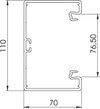 Geräteeinbaukanal mit Bodenlochung 70x110x2000, PVC, cremeweiß, RAL 9001