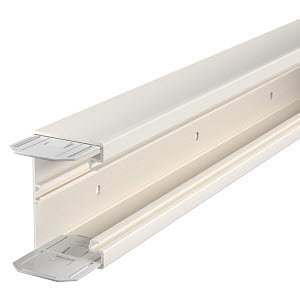 Geräteeinbaukanal mit Bodenlochung 70x110x2000, PVC, cremeweiß, RAL 9001