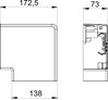 Flachwinkel Haubenformteil 70x130mm, PC/ABS, reinweiß, RAL 9010