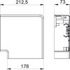 Flachwinkel Haubenformteil 70x170mm, PC/ABS, reinweiß, RAL 9010