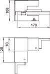Inneneck vereinfacht symmetrisch 70x110x128, St, reinweiß, RAL 9010