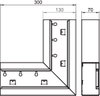Flachwinkel symmetrisch 70x130x300, St, reinweiß, RAL 9010