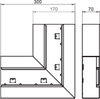 Flachwinkel symmetrisch 70x170x300, St, reinweiß, RAL 9010
