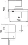 Inneneck vereinfacht symmetrisch 70x170x128, St, reinweiß, RAL 9010