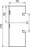Geräteeinbaukanal asymmetrisch 70x170x2000, St, reinweiß, RAL 9010