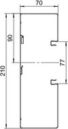 Geräteeinbaukanal asymmetrisch 70x210x2000, St, reinweiß, RAL 9010