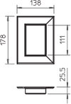 Wandabschlussblende geschlossen 138x178x25, Alu, reinweiß, RAL 9010