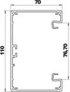 Geräteeinbaukanal symmetrisch 70x110x2000, Alu, EL