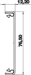 Oberteil 12x76,5x2000, Alu, reinweiß, RAL 9010
