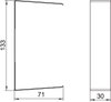 Stoßstellenabdeckung 70x130x30mm, St, reinweiß, RAL 9010