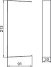Stoßstellenabdeckung 90x210x30mm, St, reinweiß, RAL 9010