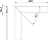Oberteil für Flachwinkel 80 12x76,5x400, St, reinweiß, RAL 9010