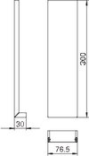 Oberteil für Außeneck 80 12x76,5x300, St, reinweiß, RAL 9010