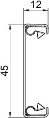 Oberteil für Systemöffnung 50 12x45x2000, St, reinweiß, RAL 9010