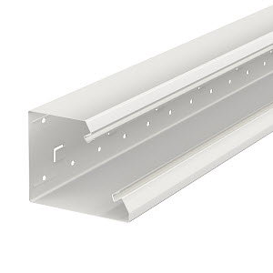 Geräteeinbaukanal asymmetrisch 133x110x2000, St, reinweiß, RAL 9010