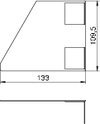 Endstück rechts, für Pultkanal 133x110mm, St, reinweiß, RAL 9010