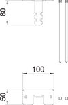 Schlauchanschluss für Installationssäulen F 100x50x80mm, St, VZ
