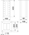 Deckenbefestigung für Industriesäule 403x250x250, St, weißaluminium, RAL 9006