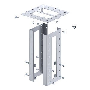 Deckenbefestigung für Industriesäule 403x250x250, St, weißaluminium, RAL 9006