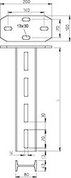 Hängestiel mit angeschweißter Kopfplatte 80x42x1200, St, FT
