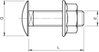Flachrundschraube mit Kombimutter M6x12, St, G