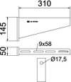Wandausleger mit angeschweißter Kopfplatte B310mm, St, FT