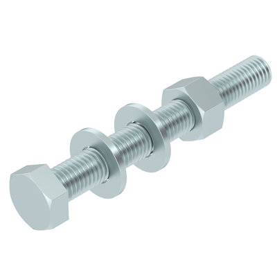 Sechskantschraube mit Mutter und Scheiben M12x100, St, F