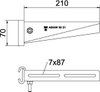 Stielausleger für IS 8-Stiel B210mm, St, FT