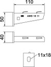Wand- und Stielausleger für Gitterrinne B110mm, A2, 1.4301, 2B