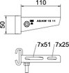 Stielausleger für IS 8-Stiel B110mm, St, FT