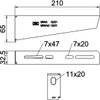 Wand- und Stielausleger mit BefestigungsschraubeM10x25 B210mm, St, FS
