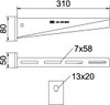 Wand- und Stielausleger mit angeschweißter Kopfplatte B310mm, A2, 1.4301, 2B