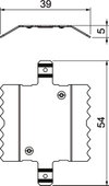 Stoßstellenverbinder für PLM D 0404 54x39x5x, A2, 1.4310, BK