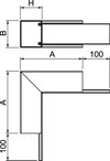 Inneneck mit Brandschutzgewebe 330x100x330, St, FS