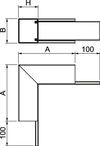 Inneneck mit Brandschutzgewebe 330x100x330, St, P, reinweiß, RAL 9010
