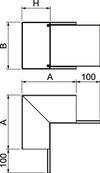 Inneneck mit Brandschutzgewebe 330x200x330, St, P, reinweiß, RAL 9010