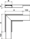 Flachwinkel mit Brandschutzgewebe 350x350x40, St, FS