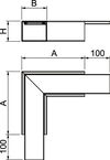 Flachwinkel mit Brandschutzgewebe 350x350x80, St, FS