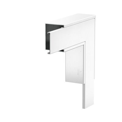 Flachwinkel mit Brandschutzgewebe 350x350x80, St, P, reinweiß, RAL 9010