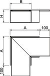 Flachwinkel mit Brandschutzgewebe 350x350x120, St, P, reinweiß, RAL 9010