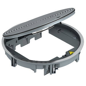 Geräteeinsatz für Nasspflege mit Strukturdeckel Ø325x74, AlG, eisengrau, RAL 7011