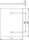 Abdeckplatte ohne Lochbild für T12L 71x88mm, PVC, graphitschwarz, RAL 9011